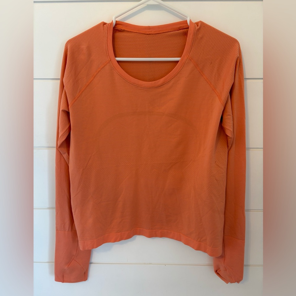 lululemon athletica Vibrant Orange Long Sleeve Tee